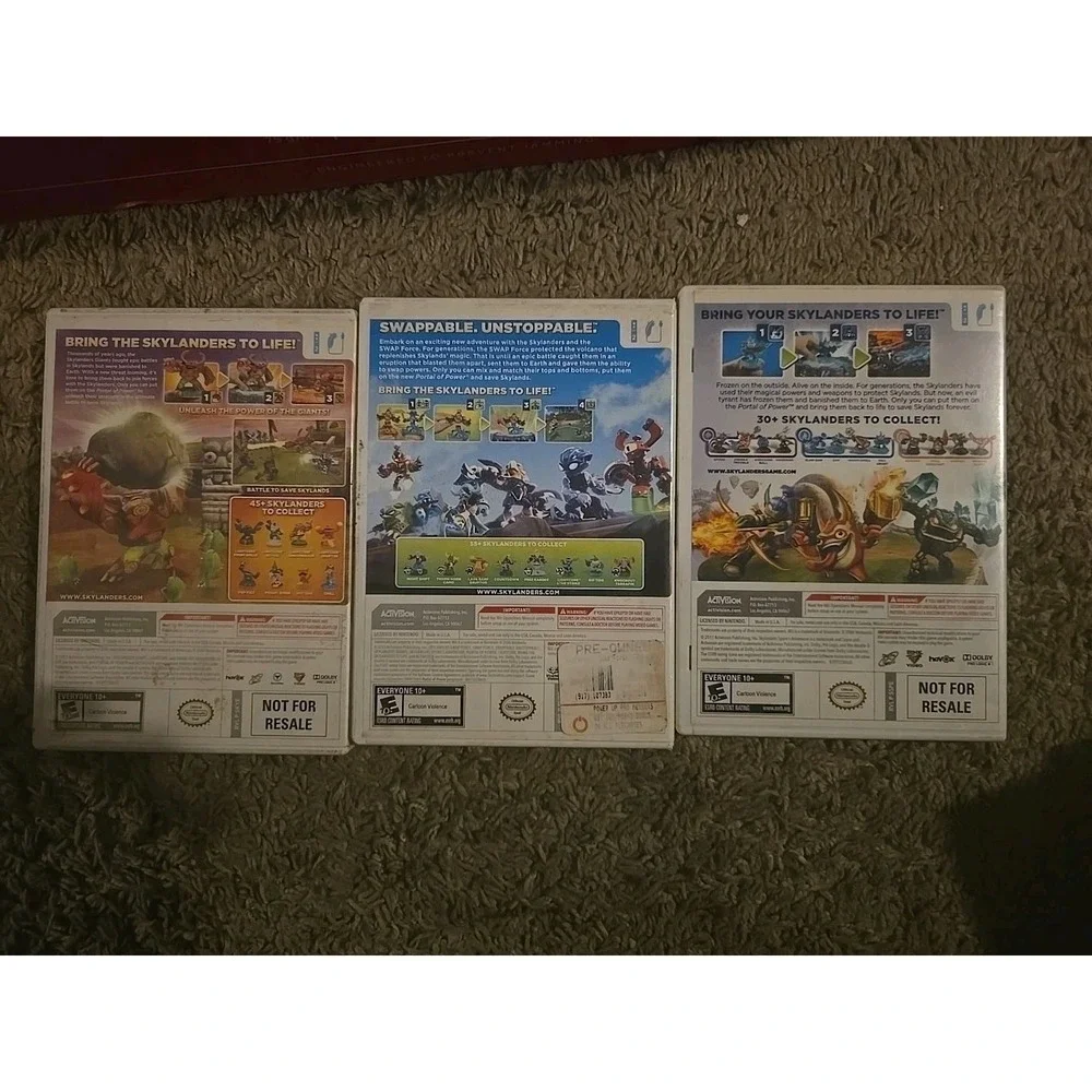Lot of 3 Skylanders Games for the Wii